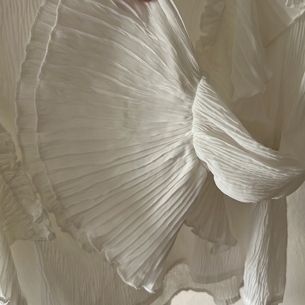 PLEATED RUFFLE PRINCESS BLOUSE - Picture 3 of 4
